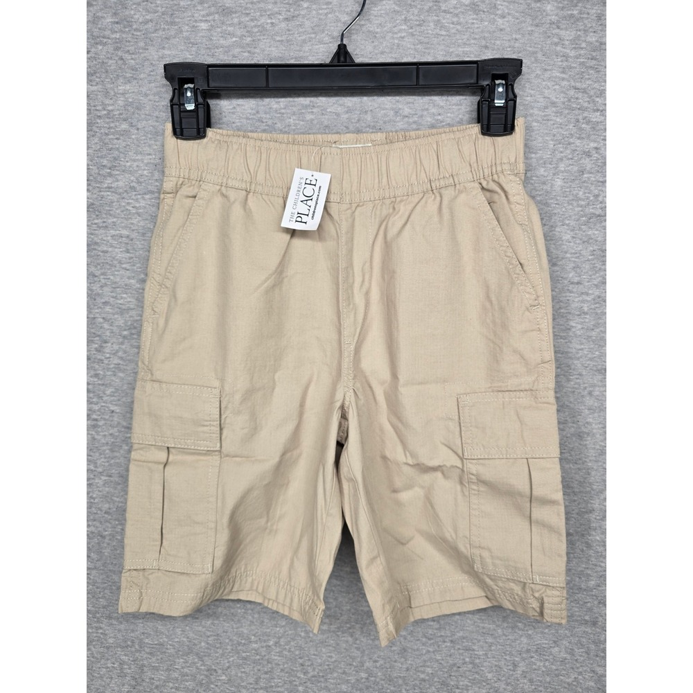 Childrens Place Boys Tan Cargo Shorts Adjust Elastic Waist Khaki Beige Size 10